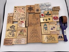 29 X CHRISTMAS FESTIVE WOODEN RUBBER CRAFT STAMPS  ANITA'S, NERO ARTS, GRUBBER