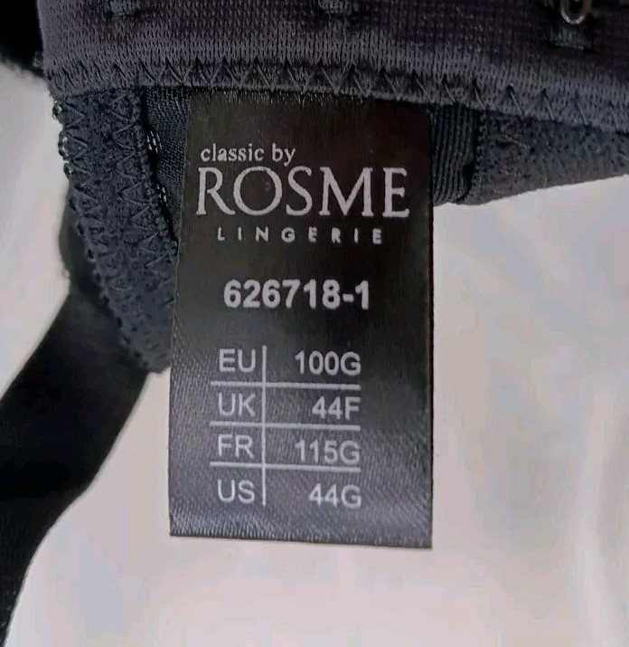 Rosme Womens Lace Balconette Bra with Padded Straps Black 44G AA7