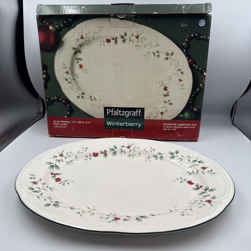 Pfaltzgraff "Winterberry" ovale Servierplatte Steinzeug spülmaschinenfest 14" BOX - Bild 4 von 13