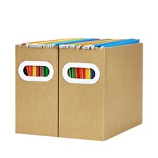 HUAPRINT File Organiser Box Set 4x A4 Storage Folder Holder with Handle