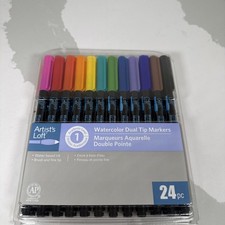 Artist's Loft 24 Color Dual Tip Permanent Markers - New
