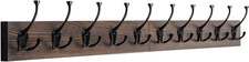 Wall Mounted Coat Rack with 10 Decorative Hooks, 34'' Long, Old Wood Color Coat