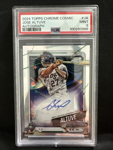 2024 Topps Chrome Cosmic Jose Altuve PSA 9 On Card Auto Variation