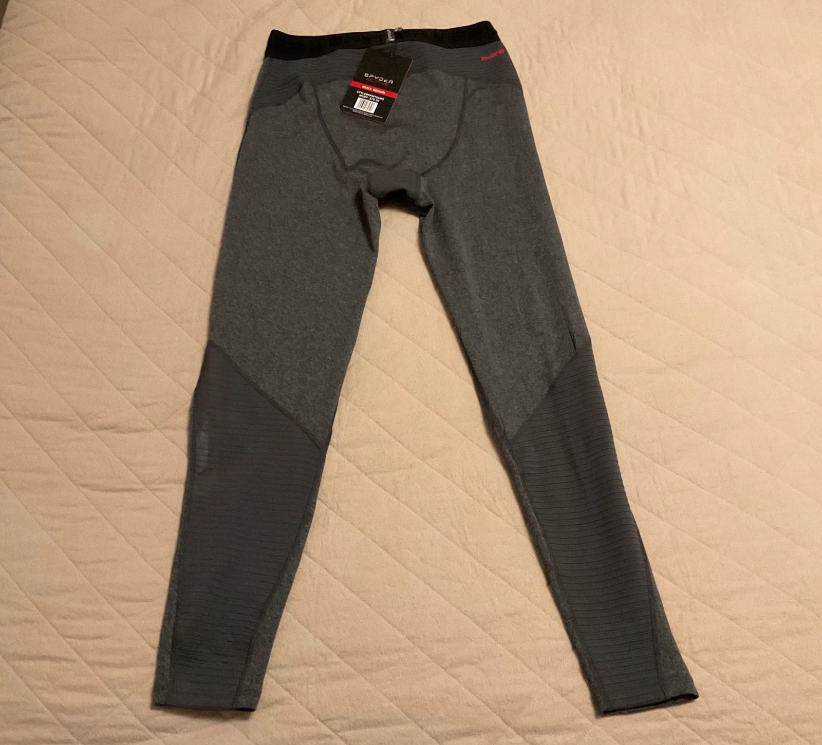 Spyder Active ProWeb Charcoal Gray Stretch Baselayer Pants Tights Men's M New