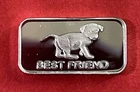 1 Gram Solid Silver, Man’s “Best Friend”, Cute Puppy Dog, .999 Pure Silver Bar