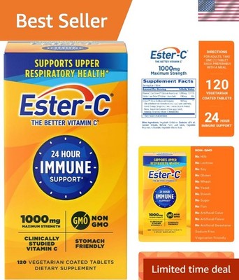 Ester C 1000Mg Vitamin C Tablets 120 Count Immune Support Non Acidic