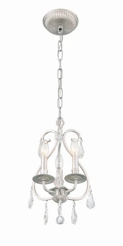 Crystorama Ashton 10"W Olde Silver 3-Light Mini Chandelier - Picture 5 of 8