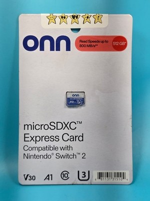 Onn 512GB Micro SDXC Express Card Compatible With Nintendo Switch 2