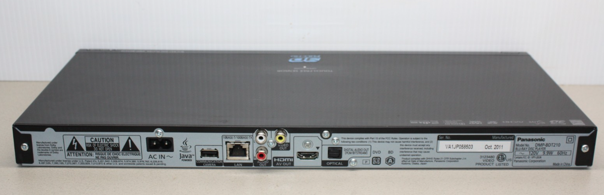 Panasonic DMP-BDT215 3D Blu-Ray Player w/ Power Cord No Remote