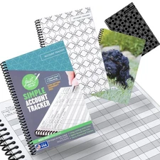 Superior Register Premium Check Book & Debit Card Ledger Notebook, 4-Pack