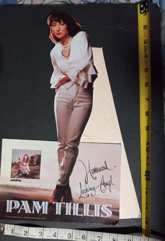 PAM TILLIS  STANDEE homeward looking angel mini countertop cardboard easel 1992