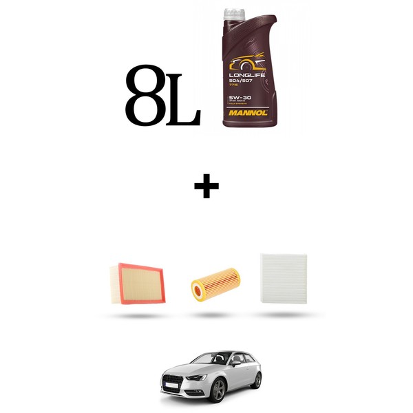 Hoffcar Wartungskit 4 Filter Und 8L ÖL FüR Audi A3 (8V1, 8VK) 2.5 Tfsi RS3 8V-image