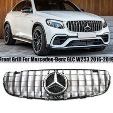 Chrome Front Grille Grille For 2016-2019 Mercedes Benz X253 Glc300 Glc43 Wstar