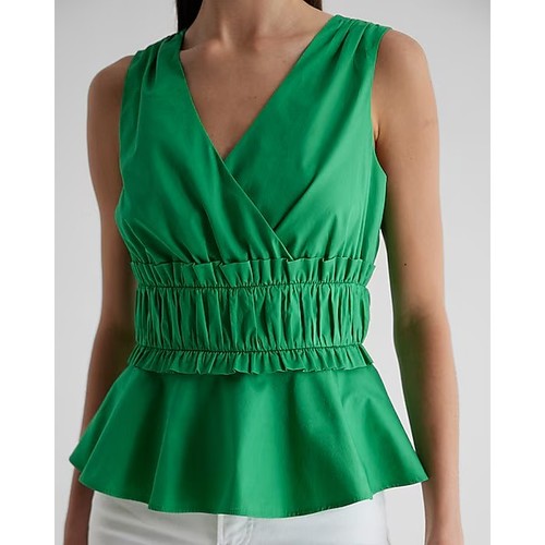 Express V-neck Ruffle Peplum Tank Top M - Picture 2 of 8