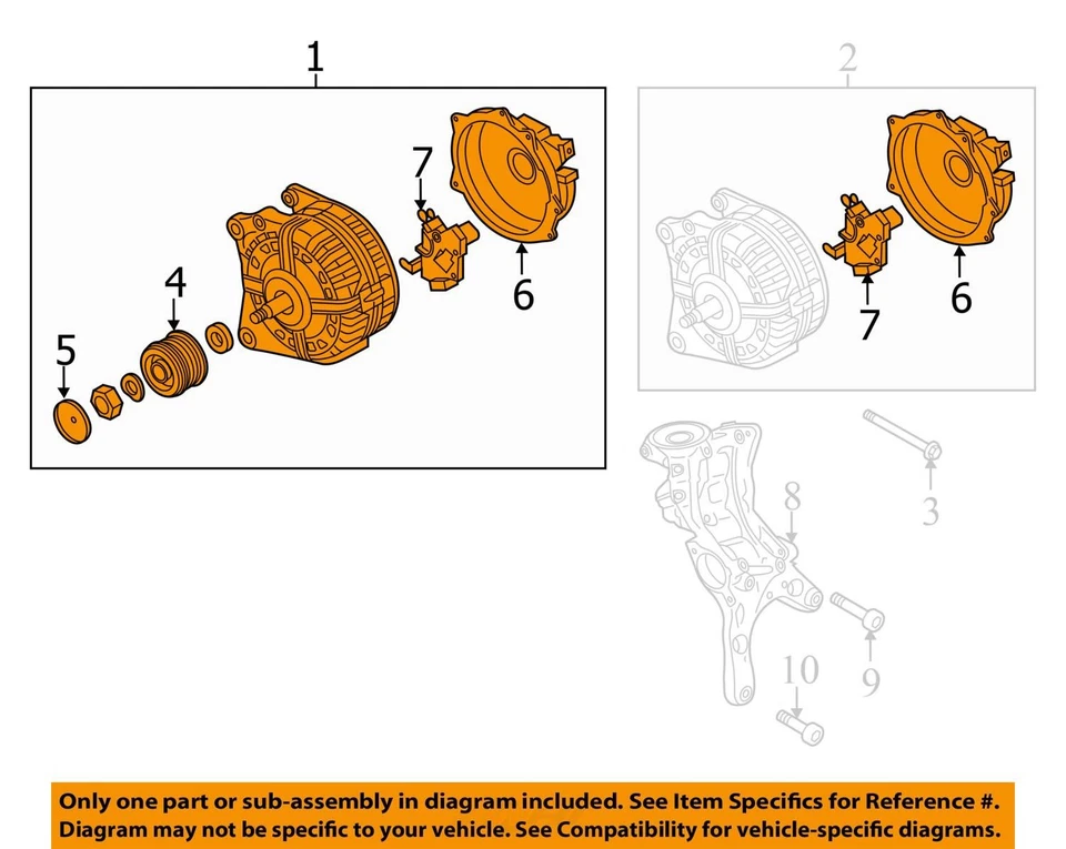 2015 Audi A3 Alternator OEM 95K Miles - LKQ415584545 - Image 3 of 4