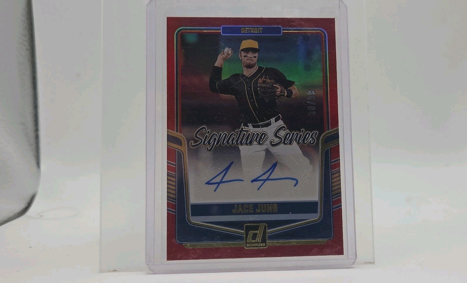 2024 Panini Donruss - Signature Series Jace Jung #SS-JJ Red /99 (AU, RC)