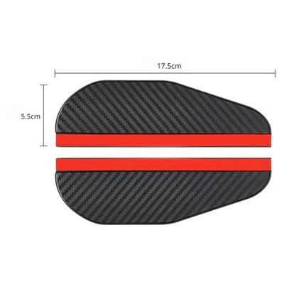 2PCS Carbon Fiber Car Rearview Mirror Rain Shield Sun Shade Clear Vision