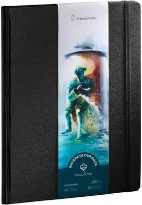 Hahnemuhle Watercolor Book, 100% Cotton, A6 - Portrait Format, Natural White 