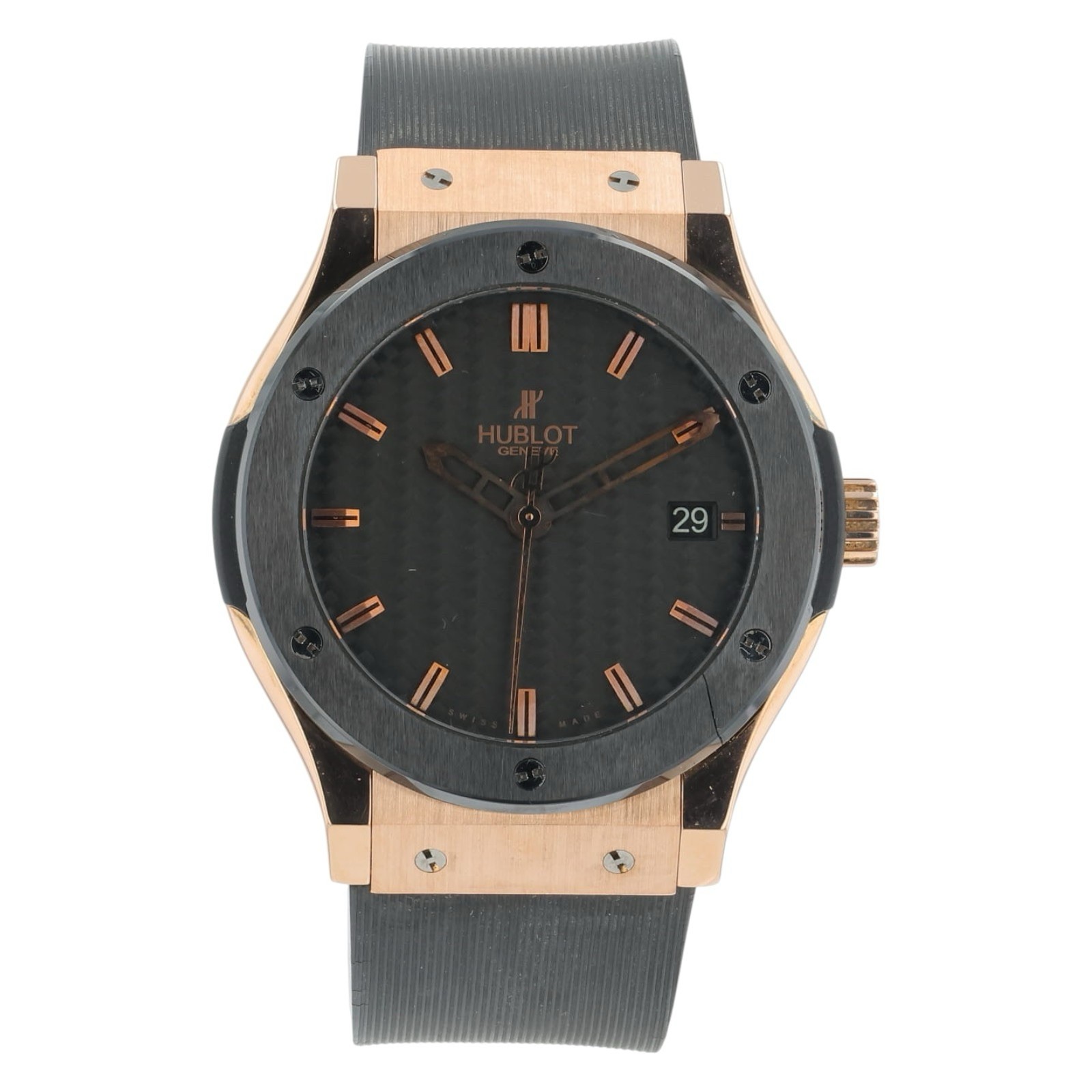 Hublot Classic Fusion 18k Rose Gold Carbon Dial 45mm Automatic 511.PM.1780.RX