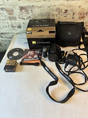 Nikon Coolpix P80 10.1MP 18x Zoom Digital Camera Black battery,charger, case.