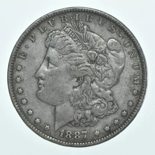 XF 1887 (P) Morgan Silver Dollar (1 coin) *9762