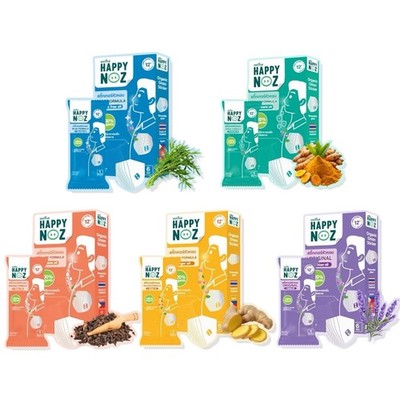 Happy Noz Anti-Virus Freshener Sticker Patch Organic Herb Oil Stuffy Nose Adult