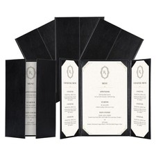 WeChef 5 Pack Restaurant Menu Covers Gate Fold for 8.5x14"  4.25x14" Paper