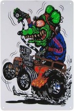 Rat Fink Vintage Iron Painting Tin Metal Signs Home D cor 8x12