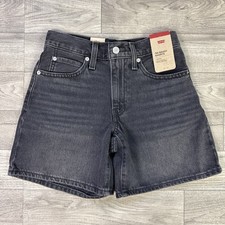 NWT Women's Levi's '94 Baggy Shorts Jean Denim Mid Rise Black sz 24