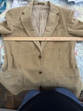 Vintage American Craftsmen Corduroy Blazer Tan with Elbow Patches  Leather Butt