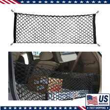 Car Rear Cargo Net, Universal Adjustable Elastic Trunk Storage Organizer, Double