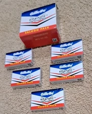 50 Gillette Saloon Double Edge Razor Blades In Total New With Box