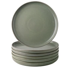 Ceramic Dinner Plates Set of 6, Wavy Rim 10.5 Inch Stoneware Dish Set, Dinner...