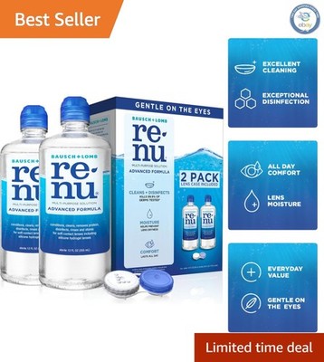 Gentle Multi-Purpose Eye Solution - Hydrating & Disinfecting 12 Fl Oz Pack of 2