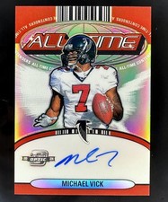 Michael Vick On Card AUTO Silver All Time SP /75 2024 Contenders Optic Refractor