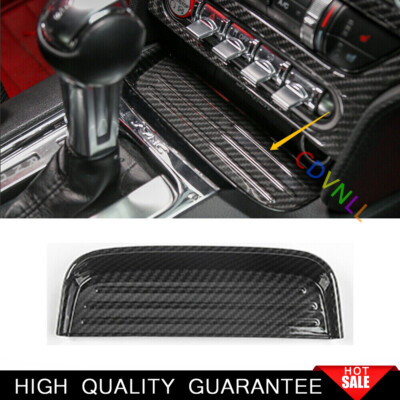 2015 mustang cigarette lighter For Ford Mustang 2015-2021 Carbon Fiber Console Cigarette Lighter Panel  Trim 1*
