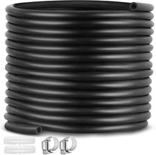 NEW 100 Feet ⅜ Inch Self Sinking Aeration Hose with Stainless Steel Hose Clamps