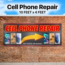 CELL PHONE REPAIR Banner Sign iphone samsung galaxy iOS Android neon alternative