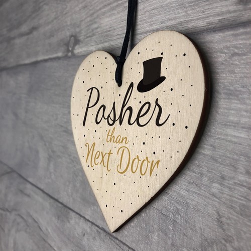 Posher Than Next Door Neighbour Wooden Heart Garden Plaque Funny Friendship Gift - Picture 7 of 7