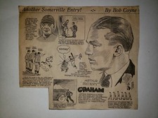 Skinny Graham Judge Landis Tom Yawkey Pie Traynor 1934 Cartoon Sketch