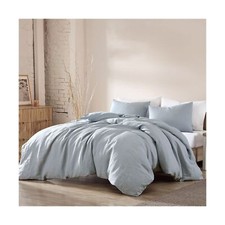 Riverbrook Home Washed Linen Comforter Set, Queen, Logan - Light Blue, 3 Piec...