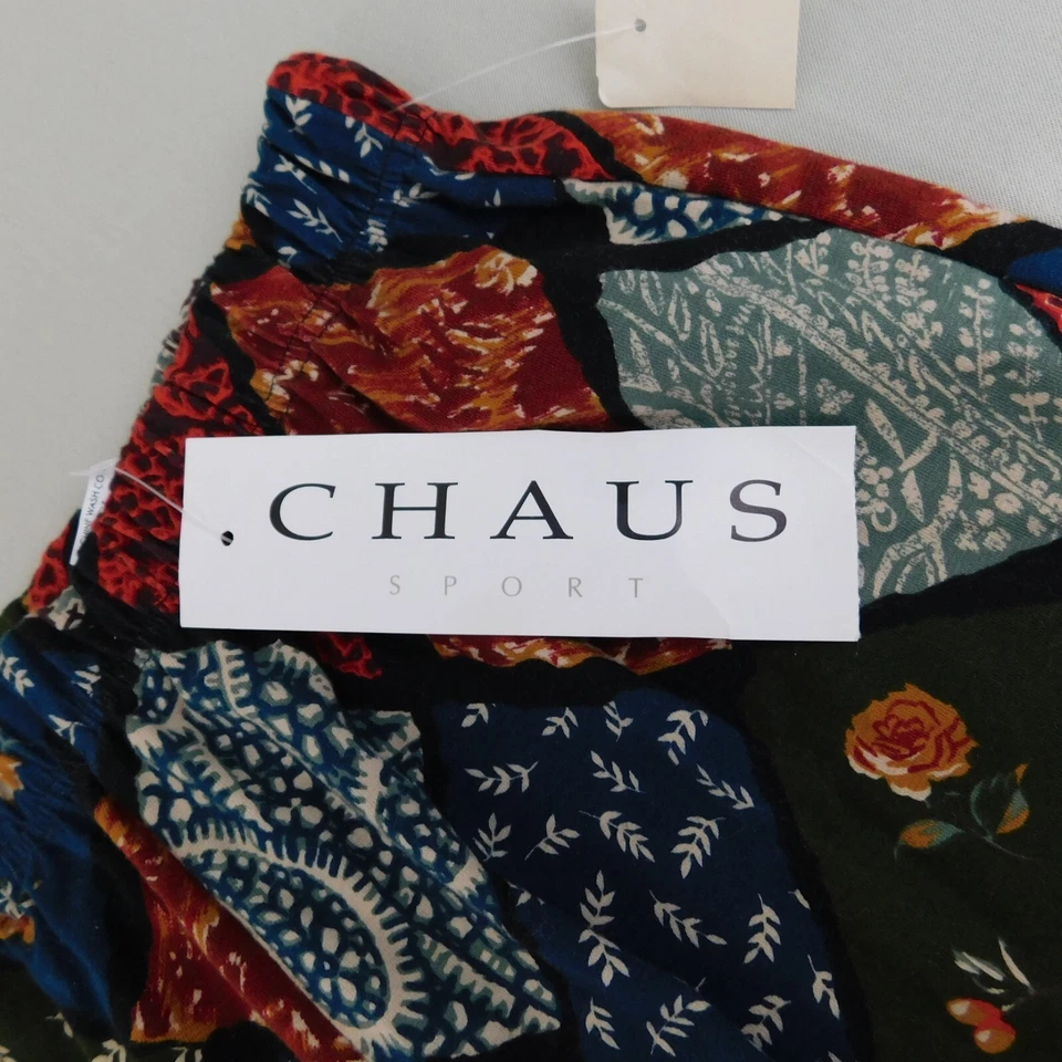 Pantalones Chaus Sport Floral Cosecha Estampado Retazos Cintura Elástica - Medianos #9889 Foto 4 de 4