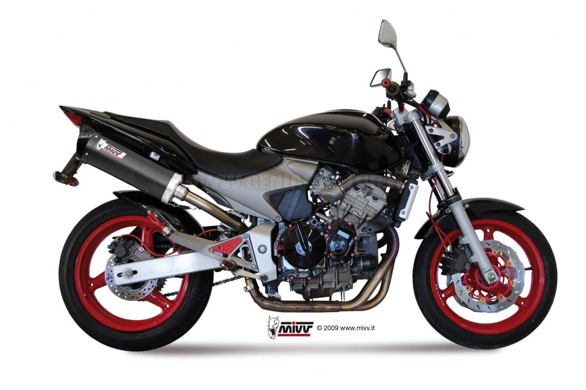 Mivv Exhaust Muffler Oval Carbon with Carbon Cap Honda Hornet 600 2003 > 2006