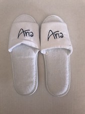 Aria Hotel and Casino Las Vegas Unisex White Slippers New with Defect 