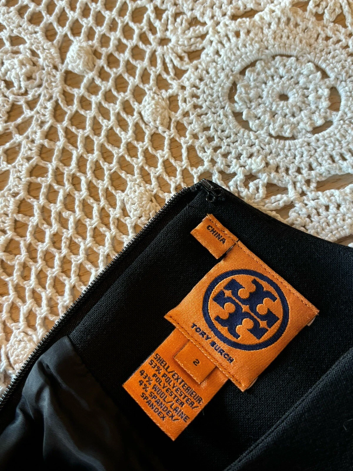 Abito TORY BURCH tubino carriera misto lana senza maniche modesto nero taglia 2