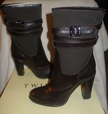 Bottes Cuir Simona Barbieri Twinset Talon Doré Pointure 38 - État Excellent