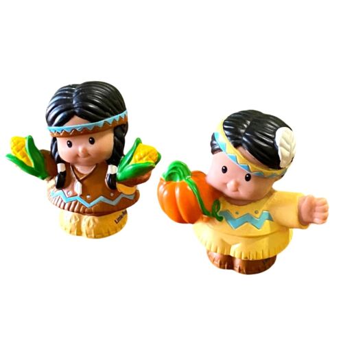Fisher Price Little People Thanksgiving Native American Boy Girl Figures - Picture 1 of 5