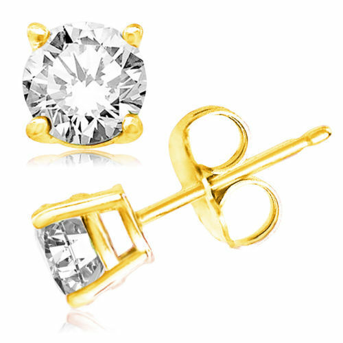 Mädchen Prinzessin Krone Ohrstecker mit Diamanten in 18K vergoldet Ohrstecker Krone - Bild 1 von 4