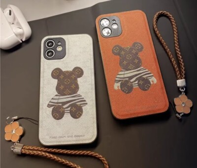 Luxury Cool Bear Phone Case for iPhone 16 Pro Max 15 14 13 12 11 Pro Max