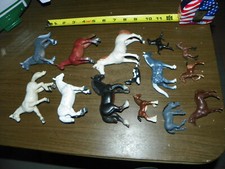 Lot Of 14 Vintage Horses  mixed  toy horses